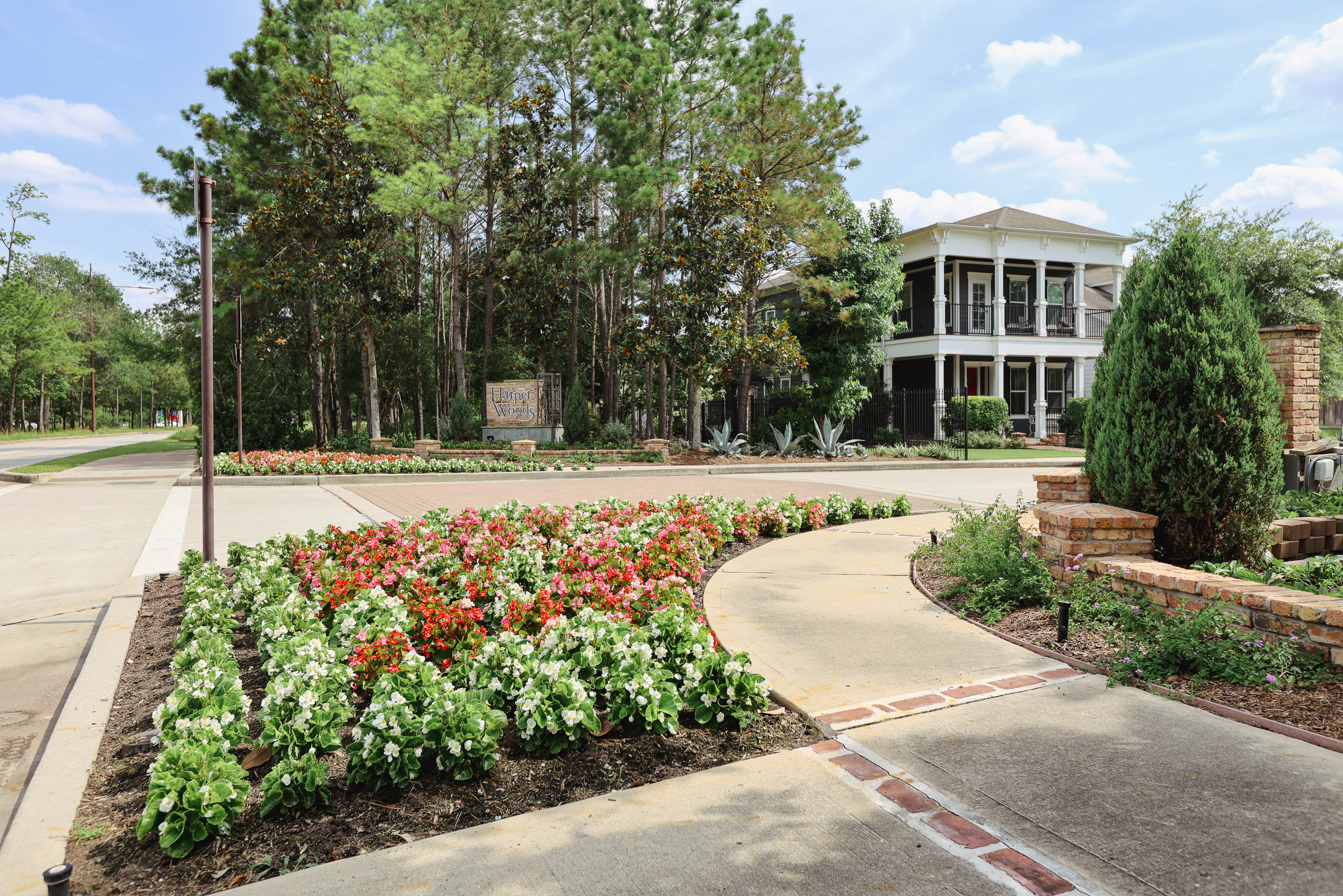 Commercial landscape bed with seasonal color